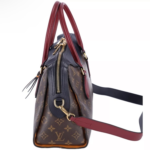 Louis Vuitton Tuileries Monogram Canvas Satchel Shoulder Bag Brown Blue - Picture 3 of 12